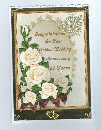 Elegant Golden Wedding Rose by Honorscard Appleby