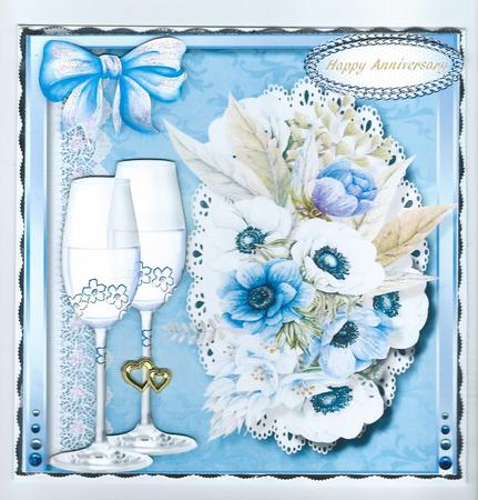 Anniversary or Bbirthday Wishes, Blue  by Honorscard Appleby