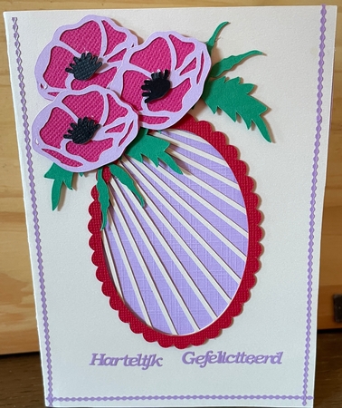 Floral Oval Card with Various sentiments by Ine Moren