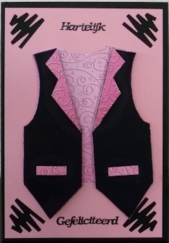 Dashing Waistcoat Shaped Card by Ine Moren
