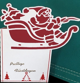 Santas Sleigh Over The Top Card by Ine Moren