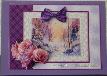 Woodland Stream in Winter Decoupage by Ine Moren