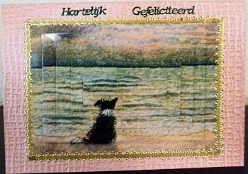 Good Morning, Morning. a Dog Greets the Morning Over the Sea by Ine Moren