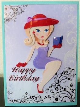 Book Club! Card Front and Decoupage by Ine Moren