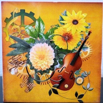 8x8 Music and Flowers Steampunk by Ine Moren