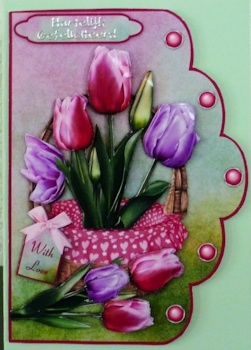 Tulip Joy Scallop Card with Step by Step by Ine Moren