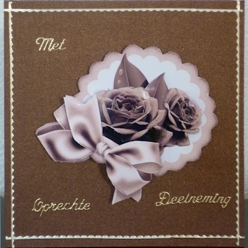 Sepia Parfait Rose with Bow by Ine Moren