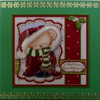 Christmas Snuggle Bear Topper and Decoupage by Ine Moren