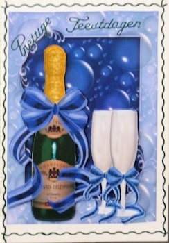 Champagne Bottle, Glasses & Bubbles by Ine Moren
