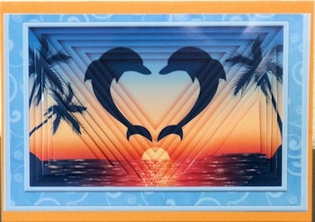 Dolphins 3D Illusion Card 2 Sheet Mini Kit by Ine Moren