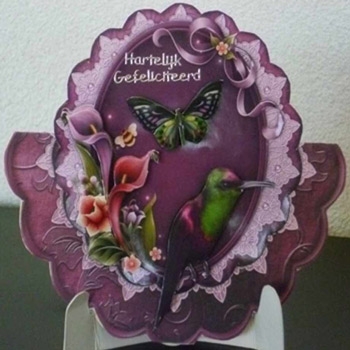 Enchanted Hummingbird Scallop Wobble Card Mini Kit by Ine Moren