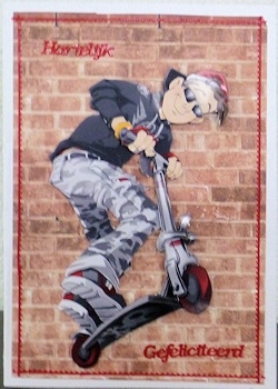 Urban Scooter Dude Decoupage Sheet by Ine Moren