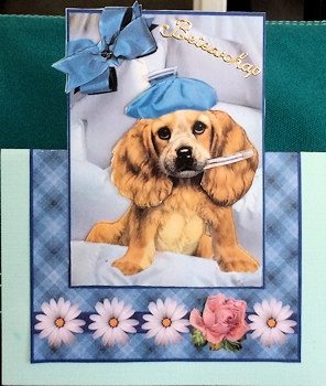Get Well Soon, Blue Decoupage. No Hole-over the Edge by Ine Moren
