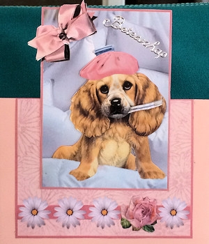 Get Well Soon, Pink Decoupage. No Hole-over the Edge by Ine Moren