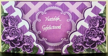 Purple Roses Happy Birthday Fancy Lattice 3D Card Kit by Ine Moren