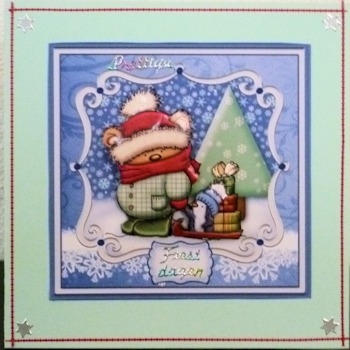 Hold My Hand Christmas Card Topper & Decoupage by Ine Moren