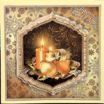 Christmas Candles Shaped Layer Card Front Mini Kit by Ine Moren