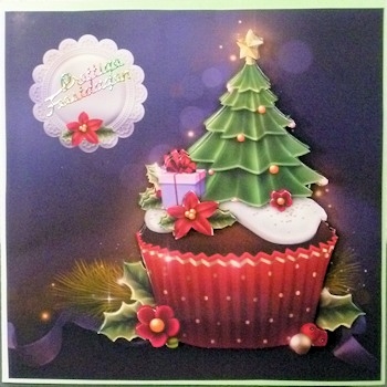 Christmas Cupcake with Icing Tree Mini Kit by Ine Moren