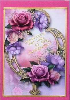 Gorgeous Belle Roses & Golden Frame by Ine Moren