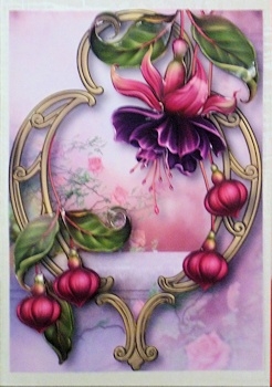 Fabulous Fuschias & Golden Frame by Ine Moren