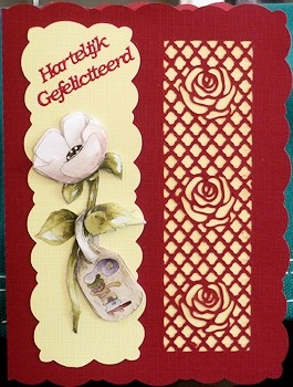 645 Lattice Rose Card by Ine Moren