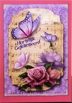 Belle Roses & Butterflies Sheet Music Plaque by Ine Moren