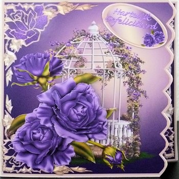 Lavender Roses Side Scallop Card Mini Kit by Ine Moren