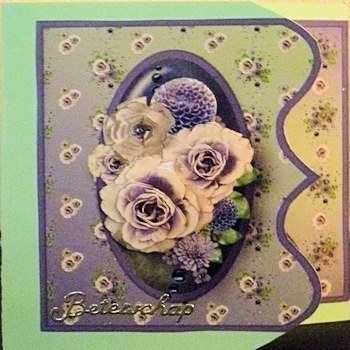 Lavender Cluster Offset Bracket Card Mini Kit by Ine Moren