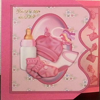 Little Baby Girl Offset Bracket Card Mini Kit by Ine Moren