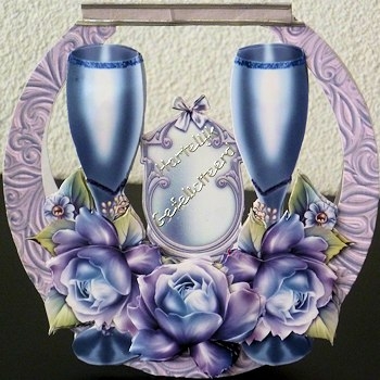 Blue Horseshoe Mini Kit Card by Ine Moren