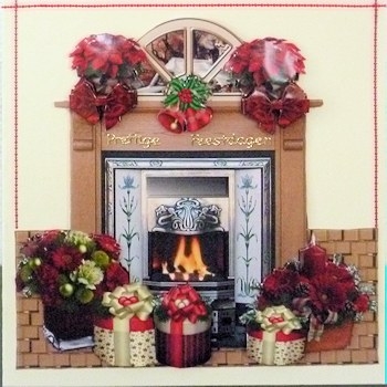 Fireplace Christmas Poinsettias Mini Kit by Ine Moren