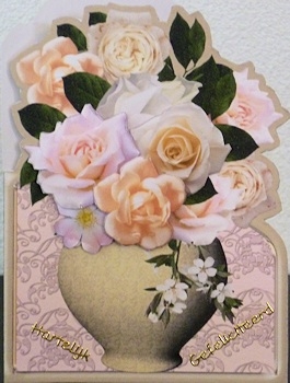 Pot of Yellow Flowers Shaped Card Mini Kit by Ine Moren
