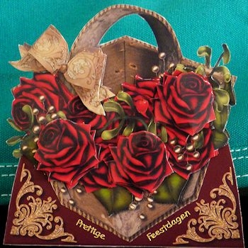 Mini Kit Basket Christmas Roses by Ine Moren
