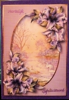 Watercolour Frosty Morning with Lilies & Decoupage by Ine Moren