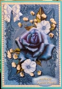 Beautiful Deep Blue Roses and Babys Breath  by Ine Moren