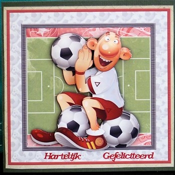 Football Fanatic Red 8x8 Mini Kit & Decoupage for Men by Ine Moren