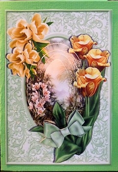Yellow Daffodils, with Pretty Garden Oval Pyramids by Ine Moren