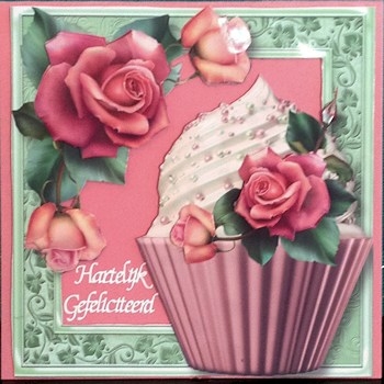 Rose Cupcake 8x8 Bumper Kit (15 Cards) by Ine Moren