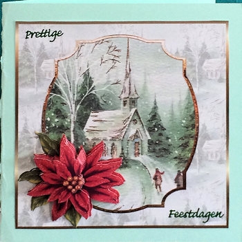 Going to Church 7x7 Card with Decoupage by Ine Moren