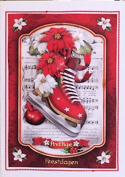 Christmas Vintage Red Skates Card Kit by Ine Moren