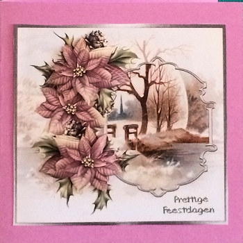 Bridge Over the Stream 7x7 Card with Decoupage by Ine Moren