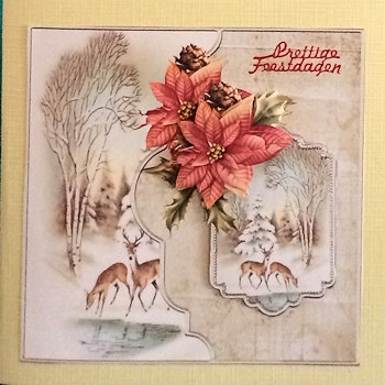 Reindeer at the Water Hole 7x7 Card by Ine Moren