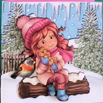 Having Cuddles with My Kitty in the Snow 8x8 Mini Kit by Ine Moren