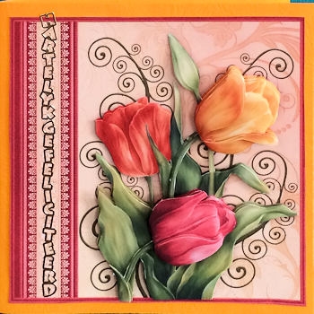 Spring Tulips 7.5 Decoupage Mini Kit Various Occasions by Ine Moren