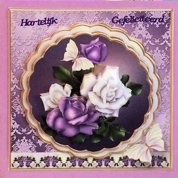 Lilac and White Roses Stacked Layer Card Mini Kit by Ine Moren