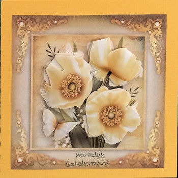 Vintage Cream Poppies for All Occasions Card Mini Kit by Ine Moren