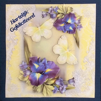 Lemon flutters 8x8 Card Front Kit by Ine Moren