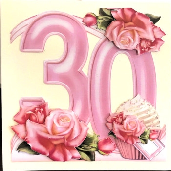 Special Birthday Roses & Cupcakes Easel - Bumper Kit - Ages 30 to 90 by Ine Moren