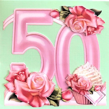 Special Birthday Roses & Cupcakes Easel - Bumper Kit - Ages 30 to 90 by Ine Moren