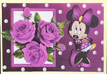 I Just love purple roses, with cute little minnie mouse by Ine Moren